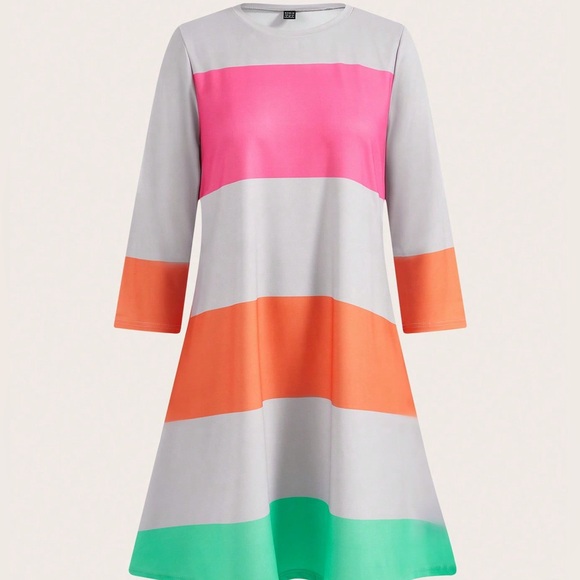 Loose colorblock, a line dress size large - Picture 1 of 3